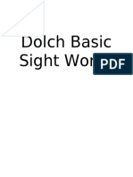 Dolch Basic Sight Words