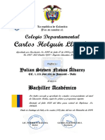 DIPLOMA Carlos Holguin Lloreda Con Sello