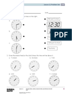 Name Date 1. Match The Clocks To The Times On The Right. A.: Lesson 11 Problem Set