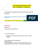 Understanding Canadian Business 10Th Canadian Edition by William G Nickels - Test Bank