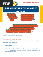 Aplicaciones de Sumas Restas Matematicas Tercer Grado de Primaria