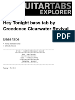 HEY TONIGHT Bass Tabs by Creedence Clearwater Revival - Bass Tabs Explorer PDF