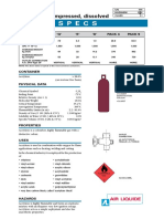 Tech Specs: Acetylene, Compressed, Dissolved