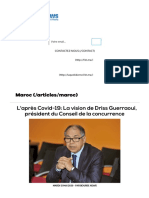 L'après Covid-19 - La Vision de Driss Guerraoui, Président Du Conseil de La Concurrence