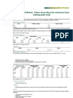 Información Técnica de Tubos de Producción Extremos Lisos (Tubing Plain End)