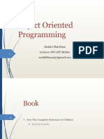 Object Oriented Programming: Mohib Ullah Khan Lecturer NFC-IET Multan