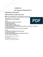 EDU (301) "General Methods of Teaching" Mid Term Paper Total Time 60 Mints Total Questions 17 Total MCQS 10 Long and Short Questions 7