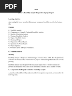 Unit-II Lesson 6: Feasibility Analysis-Preparation of Project Report