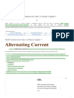 NCERT Solutions For Class 12 Physics Chapter 7 Alternating Current (AC) PDF