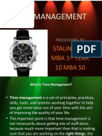 Time Management: Stalin Paul Mba 1 Year 10 MBA 50