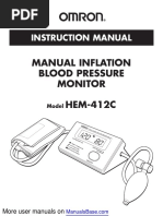 Manual Inflation Blood Pressure Monitor HEM-412C