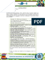 Learning Activity 4 Name: Yicel Barragán Reyes Evidence: Calling 911