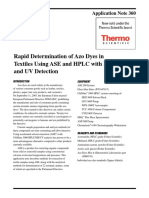 AN 360 Rapid Determination of Azo Dyes in Textiles Using Dionex ASE and UltiMate 3000 HPLC Systems