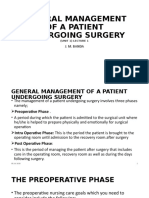 General Management of A Patient Undergoing Surgery