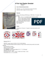 Hint of Fair Isle Raglan Sweater Pattern