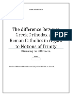 The Difference Between Roman Catholics and Greek Orthodox in Regard To Notions of Trinity