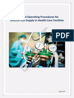 Standard Operating Procedures For Medical Gas Supply in Health Care Facilities