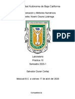 Practica 10 - Regresion Lineal