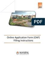 Online Application Form (OAF) Filling Instructions