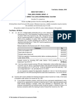 Test Series: October, 2018 Mock Test Paper - 2 Final (New) Course: Group - Ii Paper - 7: Direct Tax Laws & International Taxation