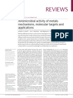 Reviews: Antimicrobial Activity of Metals: Mechanisms, Molecular Targets and Applications