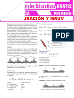 Aceleración y MRUV para Primer Grado de Secundaria