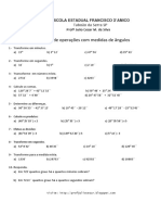 Exercicios de Operacoes Com Medidas de Angulos