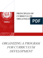 Principles of Curriculum Organization