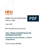 Temas Elementales de Administración