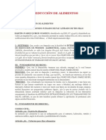 Demanda de Reduccion de Pension de Alimentos