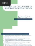 Application: The Therapeutic Techniques and Procedures: Marvic Joy N. Ferrer