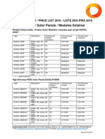 Solar Modules / Solar Panels / Modules Solaires: Preisliste 2016 / Price List 2016 / Liste Des Prix 2016