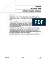 Discontinuous Flyback Transformer Description and Design Parameters