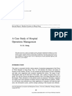 A Case Study of Hospital Operations Management