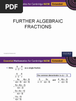 Further Algebraic Fractions