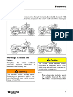 Triumph Bonneville, Speedmaster, Truxton, Excrambler ('01 - '07) Owners Manual