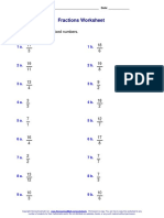 Fractions Worksheet: Write These Fractions As Mixed Numbers