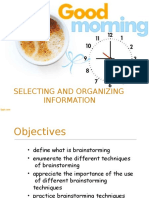 Selecting and Organizing Information