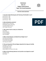 Worksheet Class: IX Subject: Social Science Date: April 10, 2020 Topic: The French Revolution