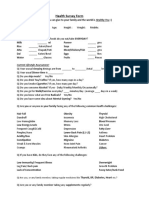 New Health Survey Form 15th Jan 2018