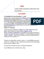 Topic: Maximum Limits of Total Wealth Should Be Enforced For The Greater Benefit of The Society