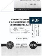 Machining of Ultra High Steel & Stainless Steels - NASA Literature - 19680011772 PDF