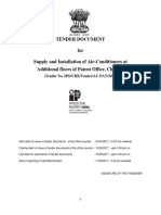 Tender Document For Supply and Installation of Air-Conditioners at Additional Floors of Patent Office, Chennai