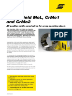 Dual Shield Mol, Crmo1 and Crmo2: All Position Rutile Cored Wires For Creep Resisting Steels