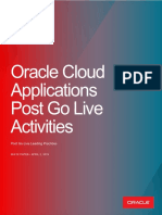 Oracle Cloud Applications Post Go Live Activities