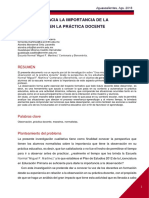 Una Mirada Hacia La Importancia de La Observación en La Práctica Docente