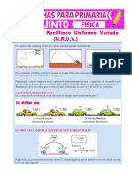 Movimiento Rectilíneo Uniforme Variado para Quinto de Primaria