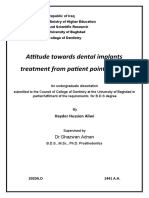 Attitude Towards Dental Implants Treatment From Patient Point of View