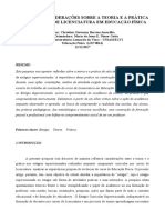 Estágio: Considerações Sobre A Teoria e A Prática Na Formação de Licenciatura em Educação Física