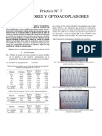 Informe7 - Electrónica - TRANSISTORES Y OPTOACOPLADORES